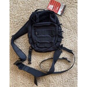 TRU-SPEC Trek Sling Backpack Black Nylon Tactical Gear Bag Multiple Pockets New!